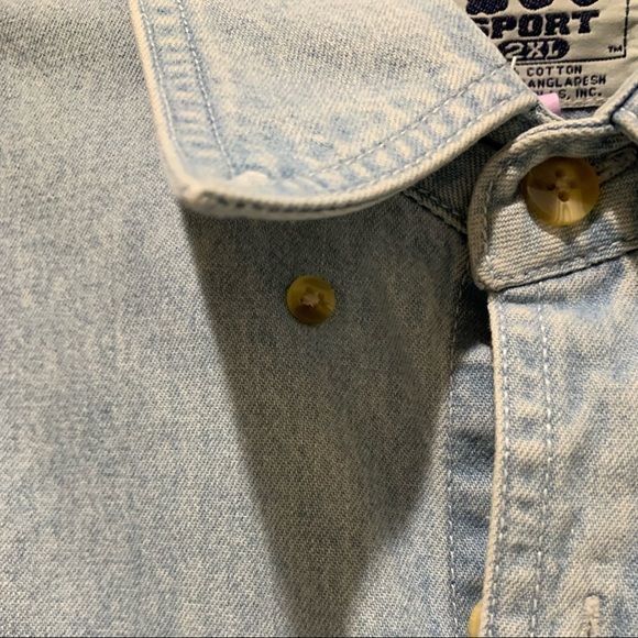 🛑SOLD🛑 NFL DENIM BUTTON DOWN EAGLES LONG SLEEVE 2X LEE’S - Picture 5 of 9